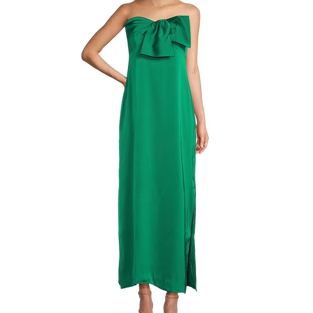 Lilly Pulitzer Carlynn Satin Bow Strapless Side Slit Maxi Dress